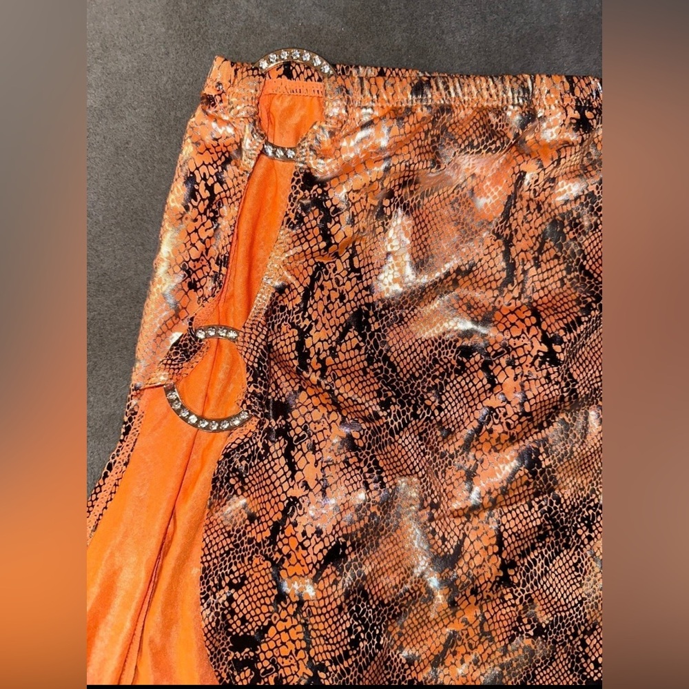 Orange Snake Skin Skirt - Picture 2 of 3